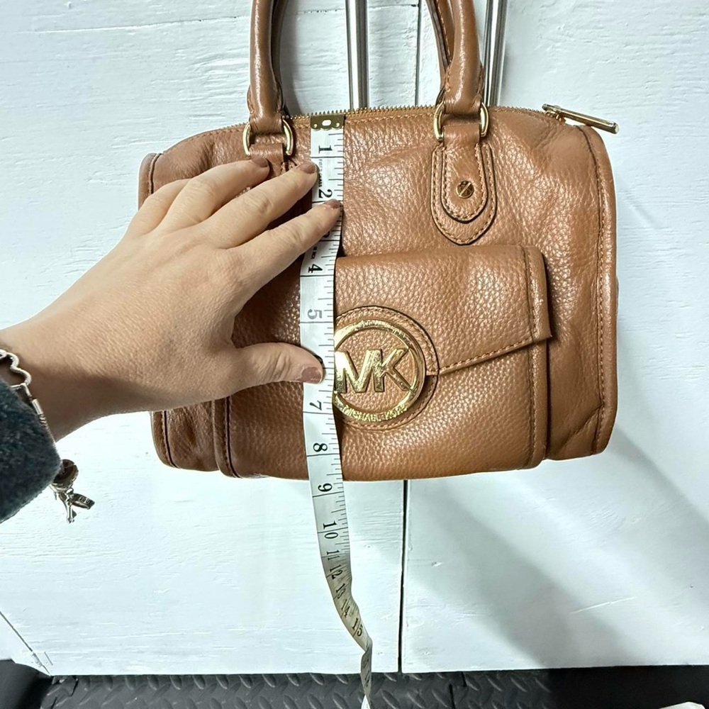 Michael Kors Tan Leather Satchel with Gold Accents - Picture 5 of 8